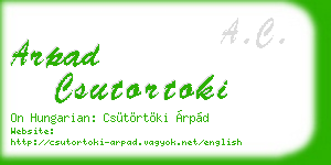 arpad csutortoki business card