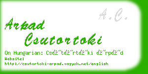 arpad csutortoki business card